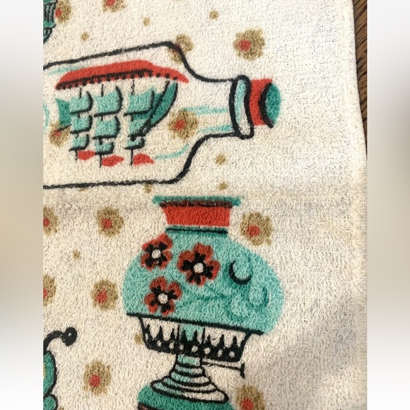 70s Retro VTG Kitchen Bath Hand Towel Fringe Stein Ship Iron - Picture 6 of 7